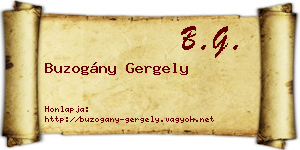 Buzogány Gergely névjegykártya